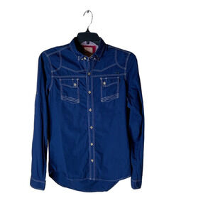 Yugo Shirts Small Mens Small Western Rodeo Cowboy Pearl Snap Buttons Jean Shirt